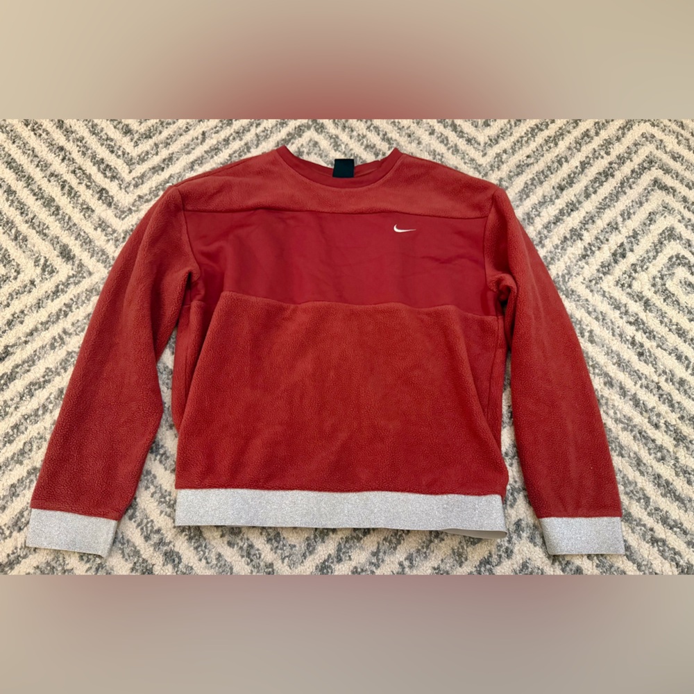 Nike Women's Pink and Gray Crewneck Sweater